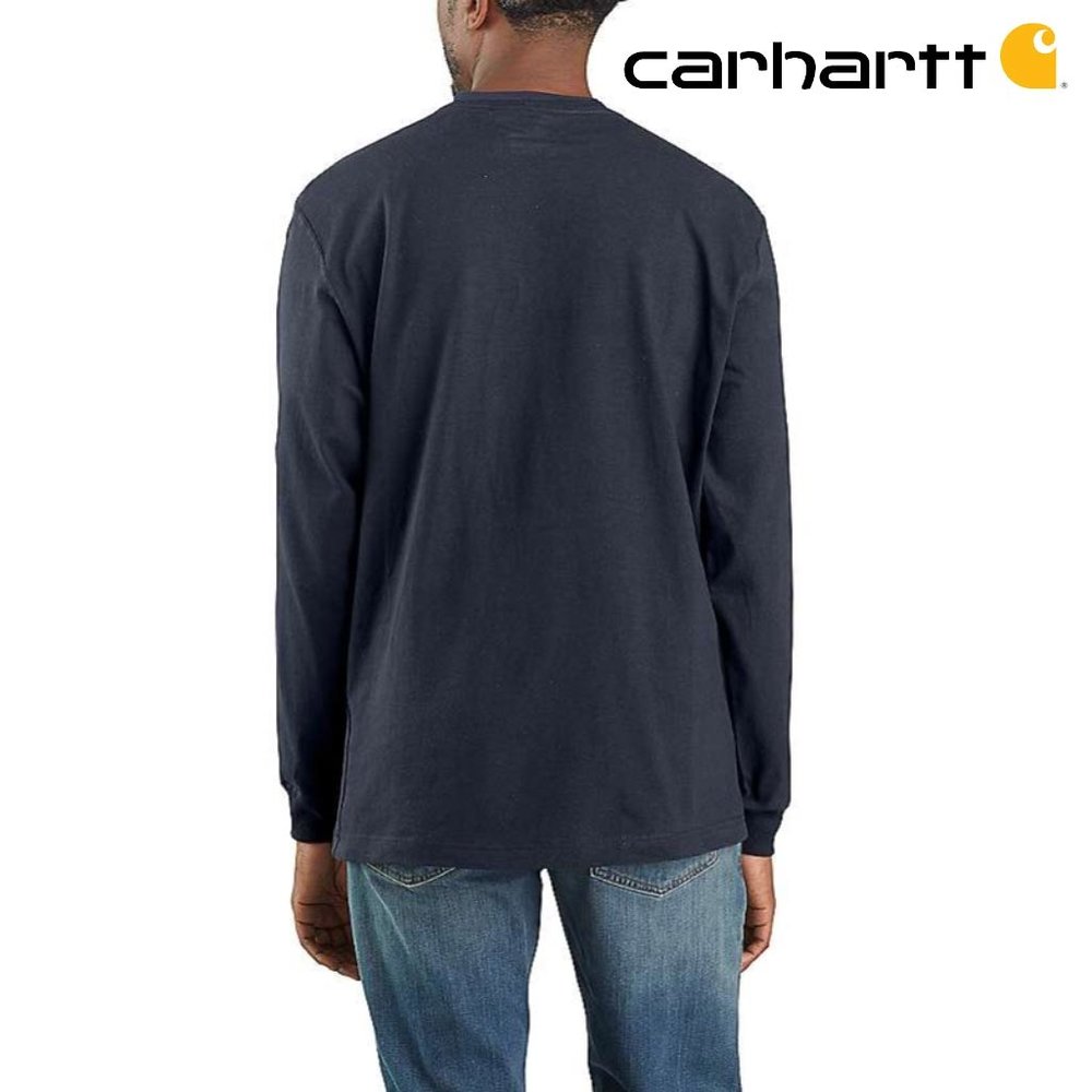Carhartt Dearborn Pocket Longsleeve Navy Shirt Heren Carhartt Dearborn Pocket Longsleeve Navy Shirt Heren