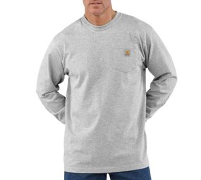 Carhartt Dearborn Pocket Longsleeve Heather Grey Shirt Heren Carhartt Dearborn Pocket Longsleeve Heather Grey Shirt Heren