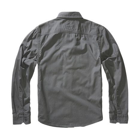 Brandit Vintage Shirt Longsleeve Charcoal Grey Overhemd Heren