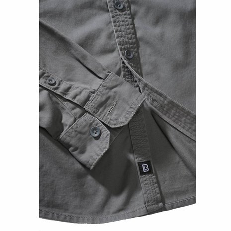 Brandit Vintage Shirt Longsleeve Charcoal Grey Overhemd Heren
