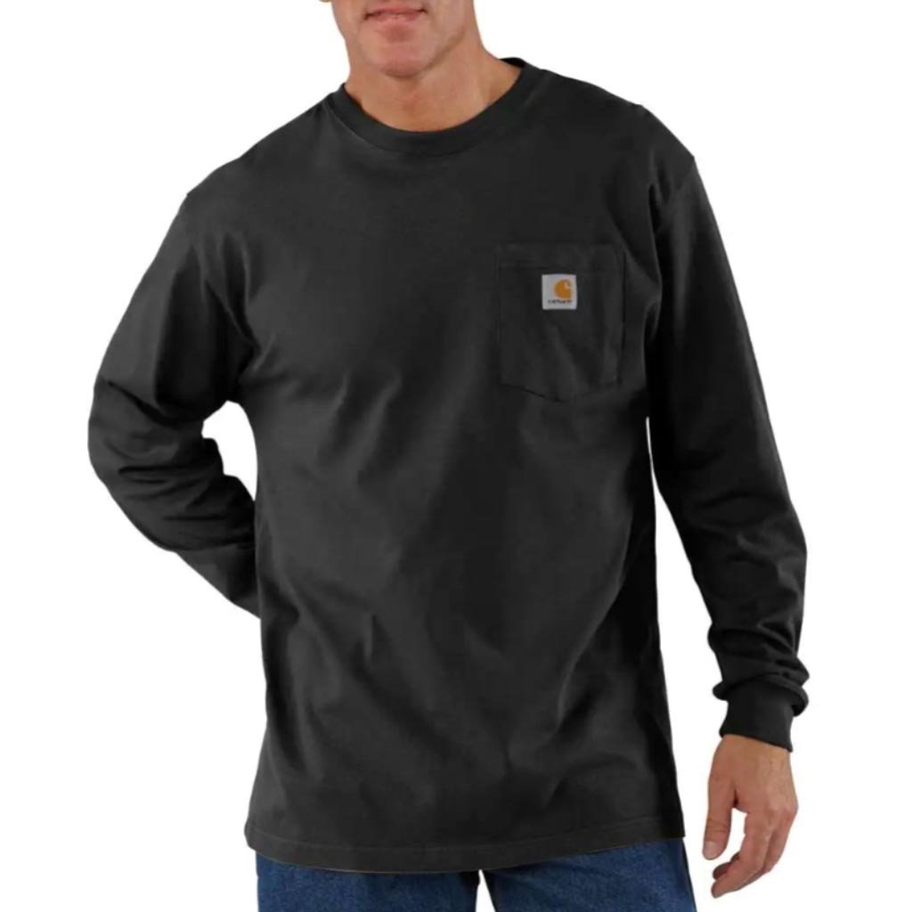 K126 Heavyweight LS Pocket Zwart T-Shirt Heren
