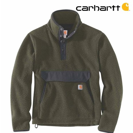 Carhartt Relaxed Fit Fleece Basil Heather Pullover Heren Carhartt Relaxed Fit Fleece Basil Heather Pullover Heren