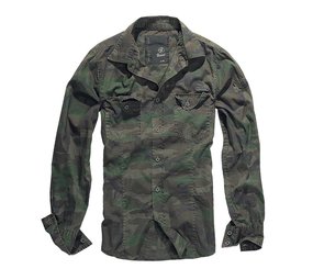 Brandit Slim Fit Woodland Camo Overhemd Heren