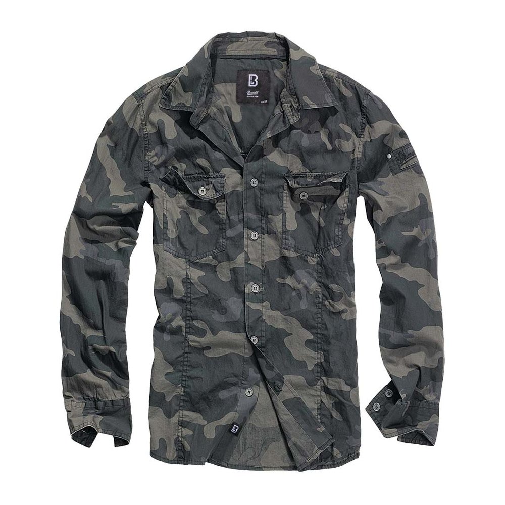 Brandit Slim Fit Dark Camo Overhemd Heren