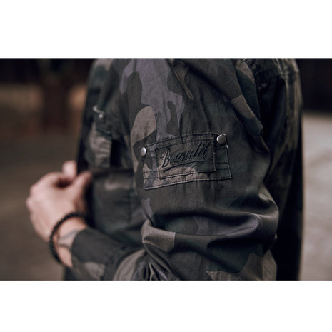 Brandit Slim Fit Dark Camo Overhemd Heren