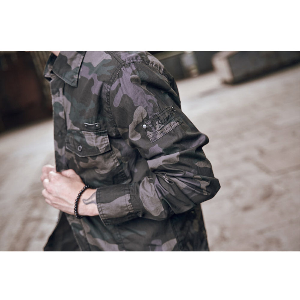Brandit Slim Fit Dark Camo Overhemd Heren
