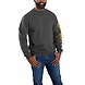 Carhartt Crewneck Logo Sleeve Graphic Carbon Heather Sweatshirt Heren Carhartt Crewneck Logo Sleeve Graphic Carbon Heather Sweatshirt Heren