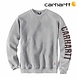 Carhartt Crewneck Logo Sleeve Graphic Heather Grey Sweatshirt Heren Carhartt Crewneck Logo Sleeve Graphic Heather Grey Sweatshirt Heren