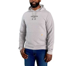 Carhartt Force Lightweight Graphic Logo Asphalt Heather Sweatshirt Heren Carhartt Force Lightweight Graphic Logo Asphalt Heather Sweatshirt Heren