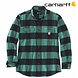Carhartt Rugged Flex Flannel Plaid Slate Green Shirt Heren Carhartt Rugged Flex Flannel Plaid Slate Green Shirt Heren