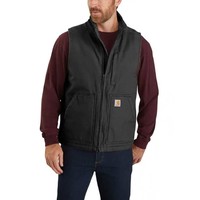 Carhartt Washed Duck Sherpa-Lined Zwart Mock-Neck Vest Heren