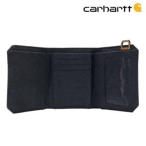 Carhartt Nylon Duck Trifold Zwart Portemonnee