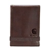Carhartt Milled Leather Classic Stitched Front Pocket Donkerbruin Portemonnee