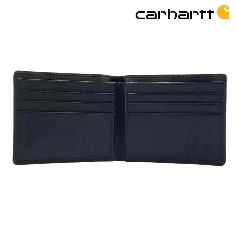 Carhartt Saddle Leather Bifold Zwart Portemonnee Carhartt Saddle Leather Bifold Zwart Portemonnee