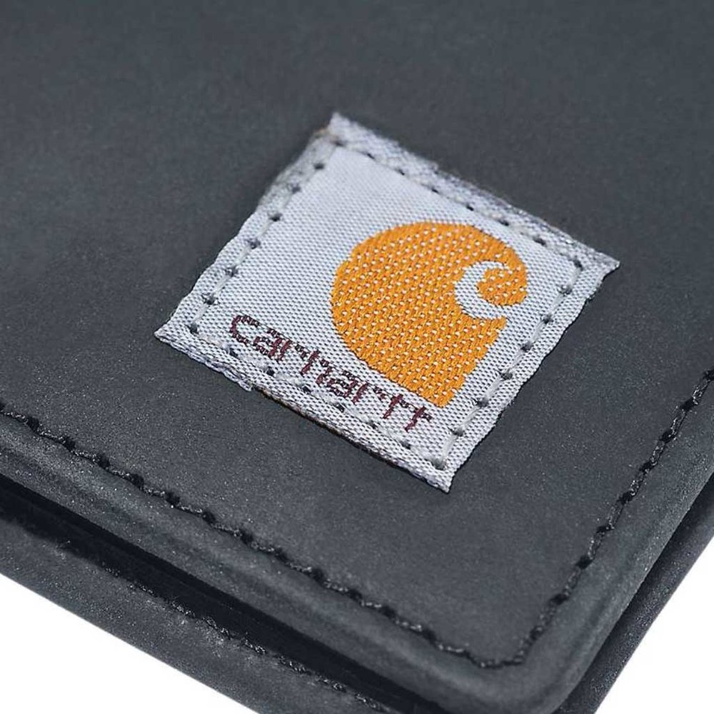 Carhartt Saddle Leather Bifold Zwart Portemonnee Carhartt Saddle Leather Bifold Zwart Portemonnee