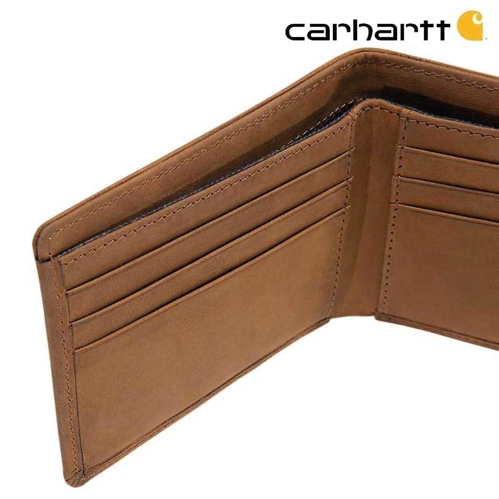 Carhartt Saddle Leather Bifold Bruin Portemonnee Carhartt Saddle Leather Bifold Bruin Portemonnee