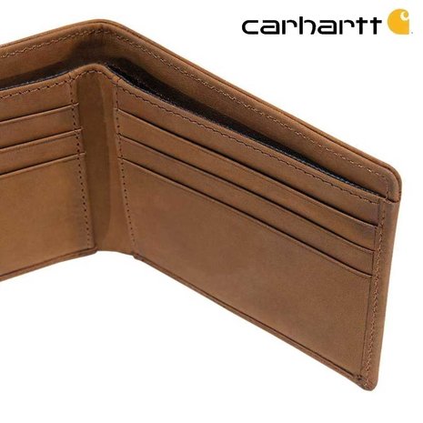 Carhartt Saddle Leather Bifold Bruin Portemonnee Carhartt Saddle Leather Bifold Bruin Portemonnee