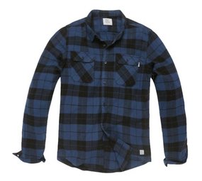Vintage Industries Sem Flannel Kobalt Check Overhemd Heren Vintage Industries Sem Flannel Kobalt Check Overhemd Heren
