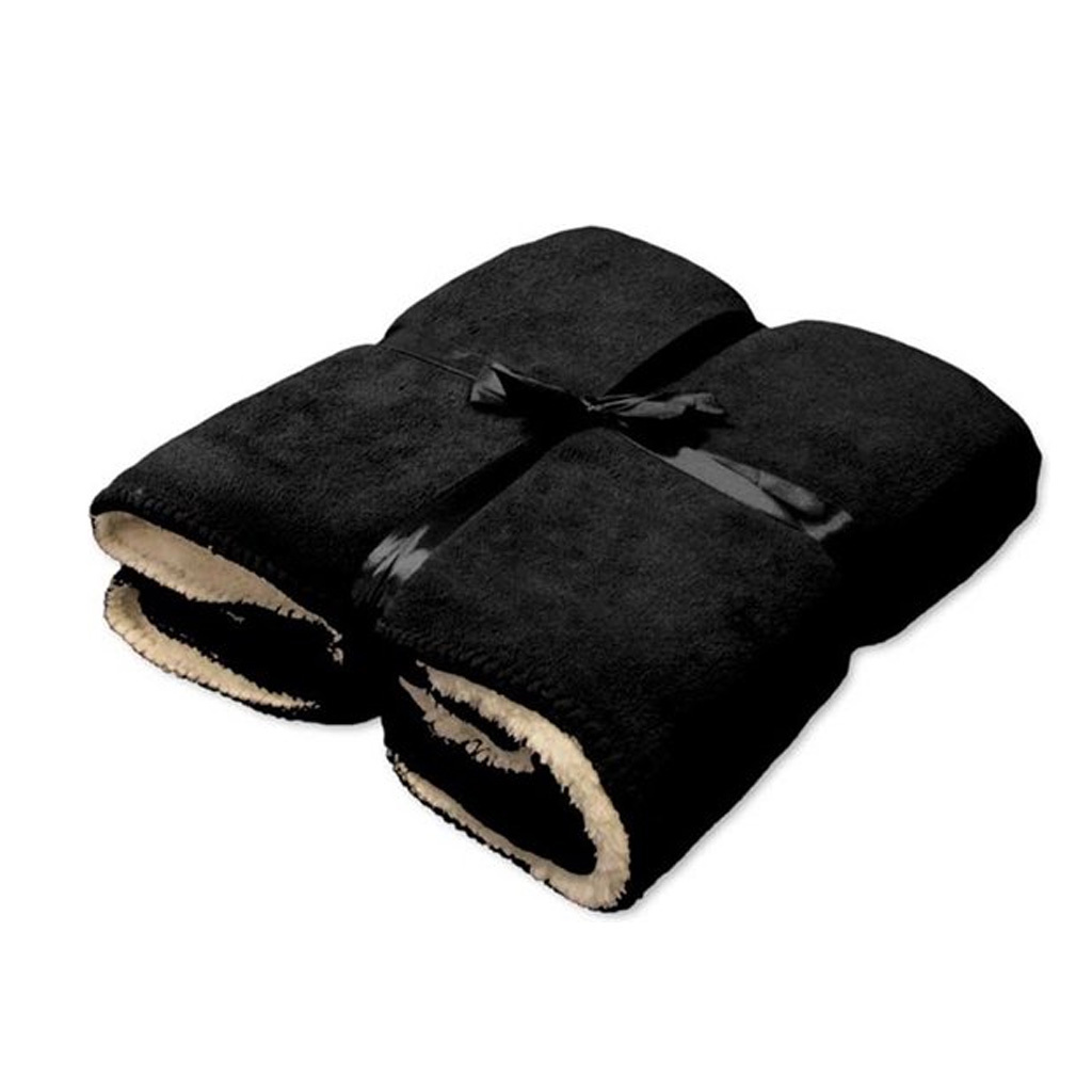 Unique Living Coby Plaid 130x160cm Black Fleecedeken Unique Living Coby Plaid 130x160cm Black Fleecedeken