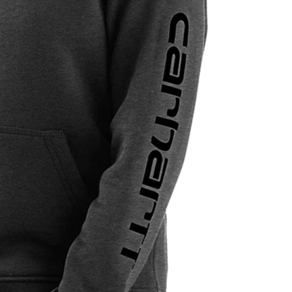 Carhartt Midweight Logo Sleeve Graphic Carbon Heather Sweatshirt Dames Carhartt Midweight Logo Sleeve Graphic Carbon Heather Sweatshirt Dames
