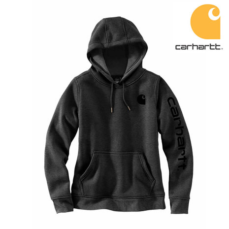 Carhartt Midweight Logo Sleeve Graphic Carbon Heather Sweatshirt Dames Carhartt Midweight Logo Sleeve Graphic Carbon Heather Sweatshirt Dames