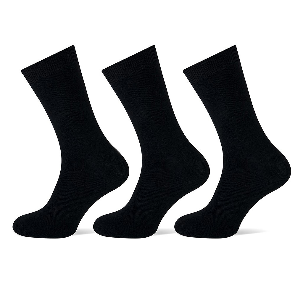 Uni Katoen Zwart 3 Paar Sokken Dames