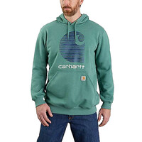 Carhartt Rain Defender C Logo Graphic Slate Green Heather Sweatshirt Heren