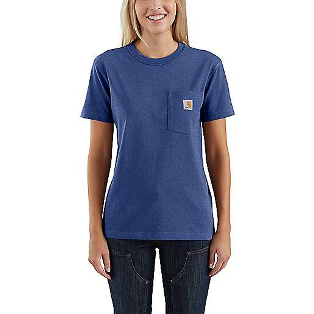 Workwear Pocket Short Sleeve Scout Blue Heather T-Shirt Dames