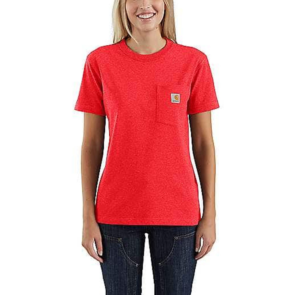 Workwear Pocket Short Sleeve Currant Heather T-Shirt Dames