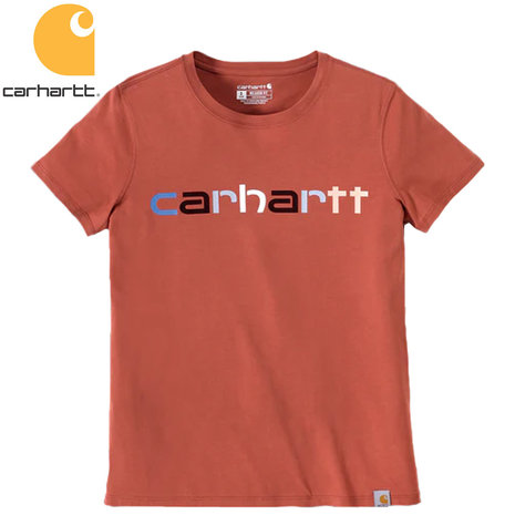 Carhartt Logo Graphic Terracotta T-Shirt Dames