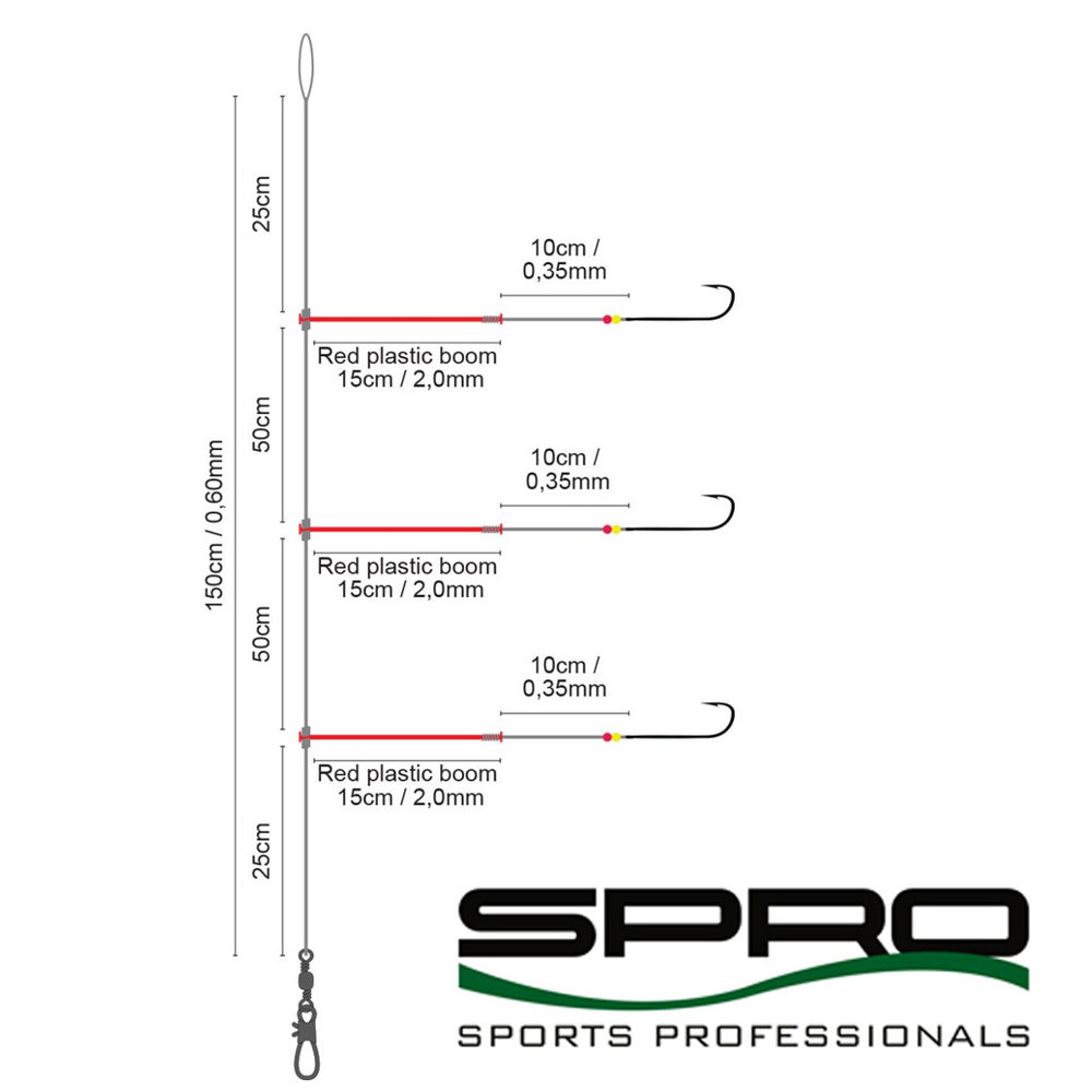 Spro Zeeonderlijnen Bezemsteelafhouders 3 Haken #6 Spro Zeeonderlijnen Bezemsteelafhouders 3 Haken #6