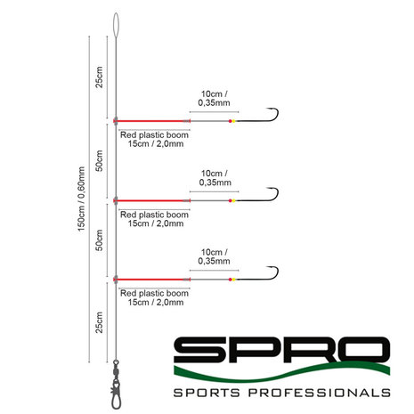 Spro Zeeonderlijnen Bezemsteelafhouders 3 Haken #6 Spro Zeeonderlijnen Bezemsteelafhouders 3 Haken #6