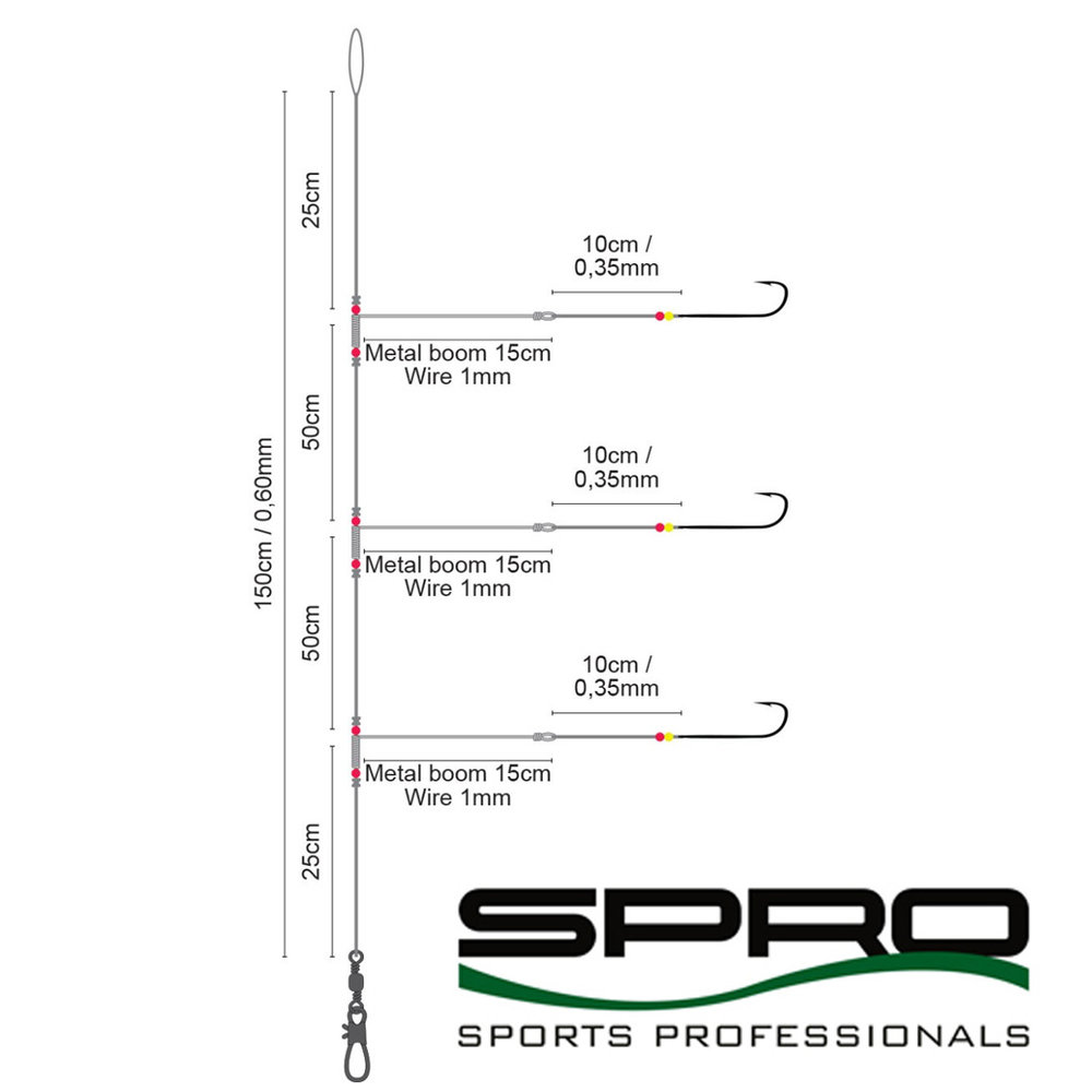 Spro Zeeonderlijnen Metalen Afhouders 3 Haken  Aberdeen #4