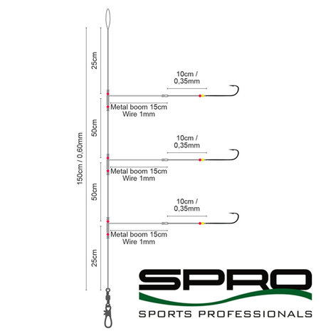 Spro Zeeonderlijnen Metalen Afhouders 3 Haken  Aberdeen #4