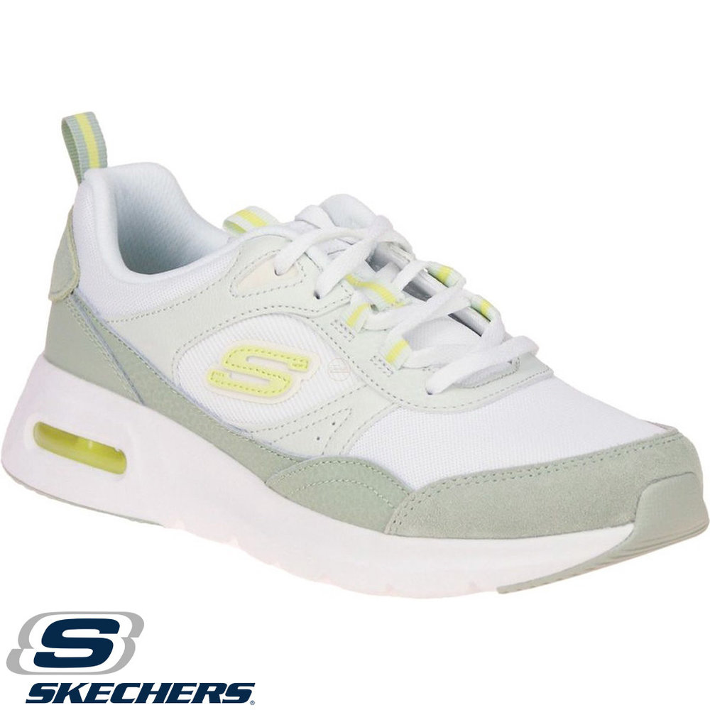 Skechers Skech Air Court Wit Groen  Wandelsneakers Dames