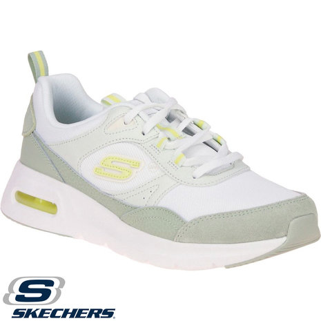 Skechers Skech Air Court Wit Groen  Wandelsneakers Dames