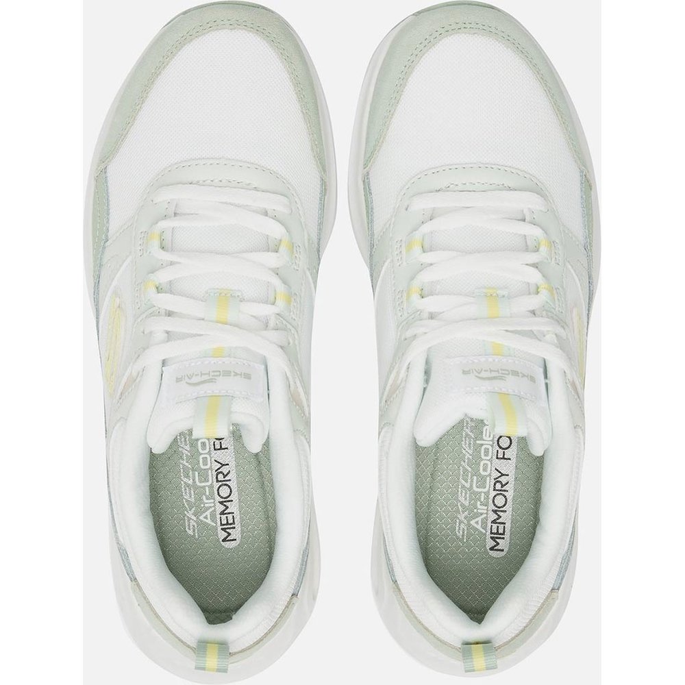Skechers Skech Air Court Wit Groen  Wandelsneakers Dames