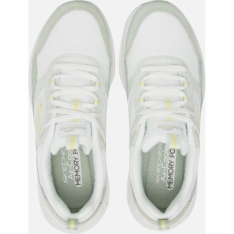 Skechers Skech Air Court Wit Groen  Wandelsneakers Dames