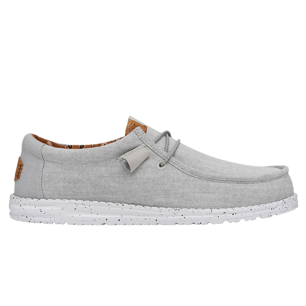Wally Washed Canvas Light Grey Instappers Heren