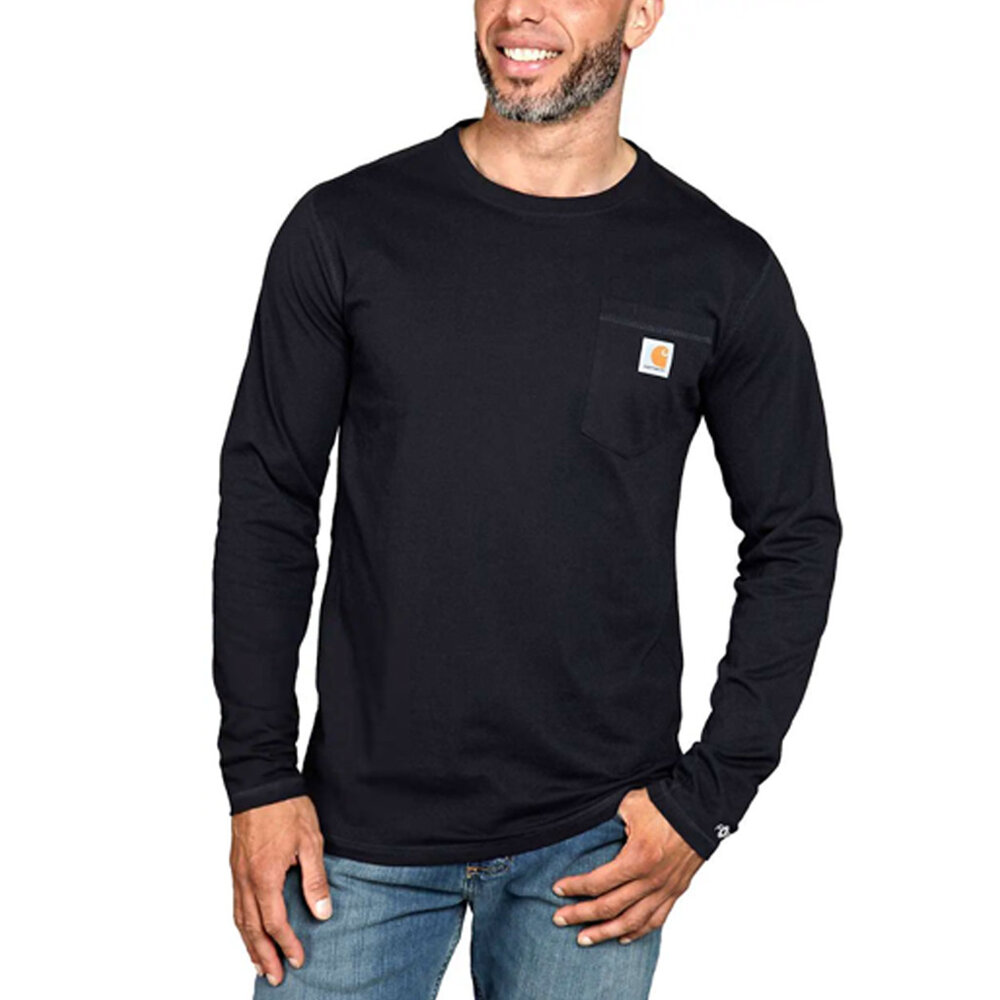 Carhartt Force Relaxed Fit Longsleeve Zwart Pocket T-Shirt Heren Carhartt Force Relaxed Fit Longsleeve Zwart Pocket T-Shirt Heren