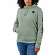 Carhartt Midweight Logo Sleeve Graphic Jade Heather Sweatshirt Dames Carhartt Midweight Logo Sleeve Graphic Jade Heather Sweatshirt Dames