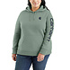 Carhartt Midweight Logo Sleeve Graphic Jade Heather Sweatshirt Dames Carhartt Midweight Logo Sleeve Graphic Jade Heather Sweatshirt Dames
