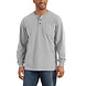 Carhartt Henley Heavyweight LS Pocket Heather Grey Shirt Heren Carhartt Henley Heavyweight LS Pocket Heather Grey Shirt Heren
