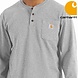 Carhartt Henley Heavyweight LS Pocket Heather Grey Shirt Heren Carhartt Henley Heavyweight LS Pocket Heather Grey Shirt Heren