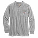 Carhartt Henley Heavyweight LS Pocket Heather Grey Shirt Heren Carhartt Henley Heavyweight LS Pocket Heather Grey Shirt Heren