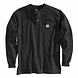 Carhartt Henley Heavyweight LS Pocket Zwart Shirt Heren Carhartt Henley Heavyweight LS Pocket Zwart Shirt Heren