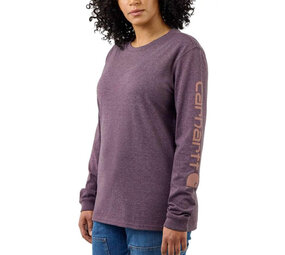 Carhartt Workwear Sleeve Logo Blackberry Heather Long Sleeve Shirt Dames Carhartt Workwear Sleeve Logo Blackberry Heather Long Sleeve Shirt Dames