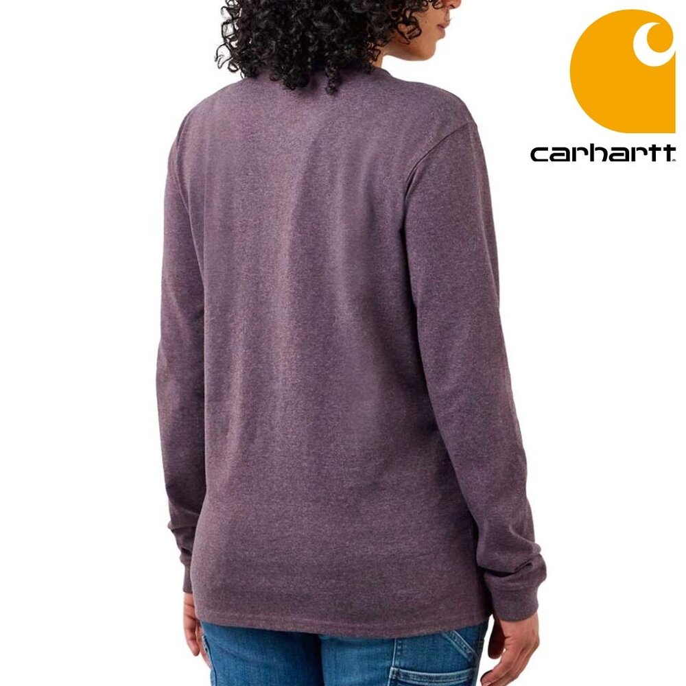 Carhartt Workwear Sleeve Logo Blackberry Heather Long Sleeve Shirt Dames Carhartt Workwear Sleeve Logo Blackberry Heather Long Sleeve Shirt Dames