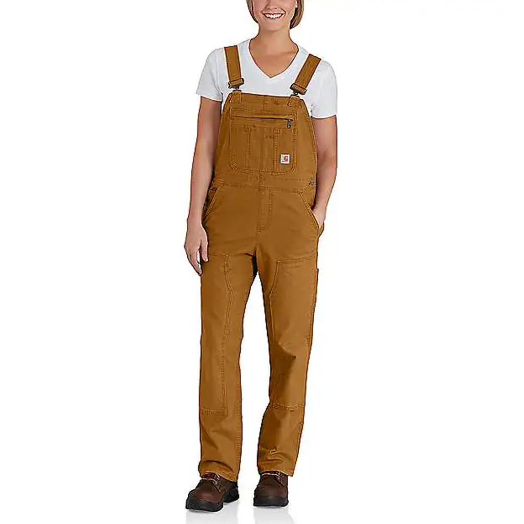 Tuinbroek - Overall - Dames Canvas Tuinbroek - Carhartt Crawford Bib Overall - Stretch - Carhartt Bruin