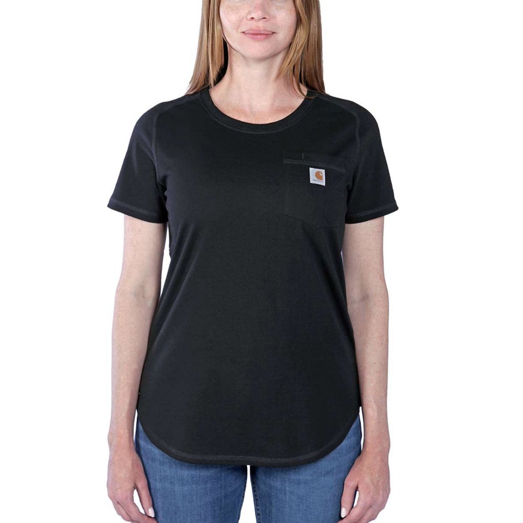 Force Midweight Short-Sleeve Zwart Pocket T-Shirt Dames